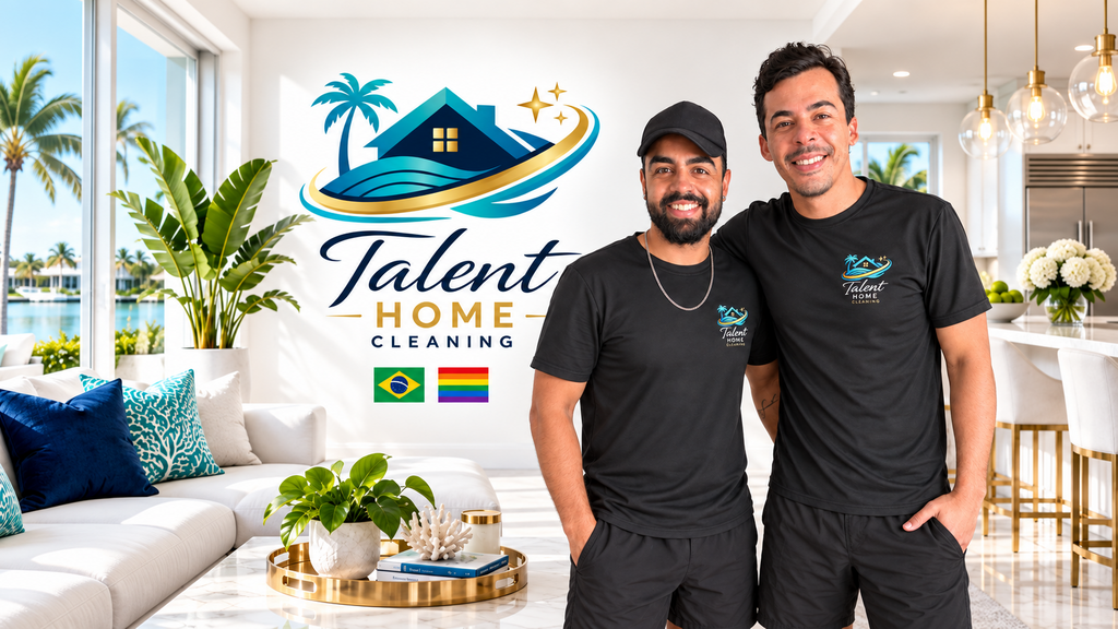 Talent Home Cleaning owners in uniform